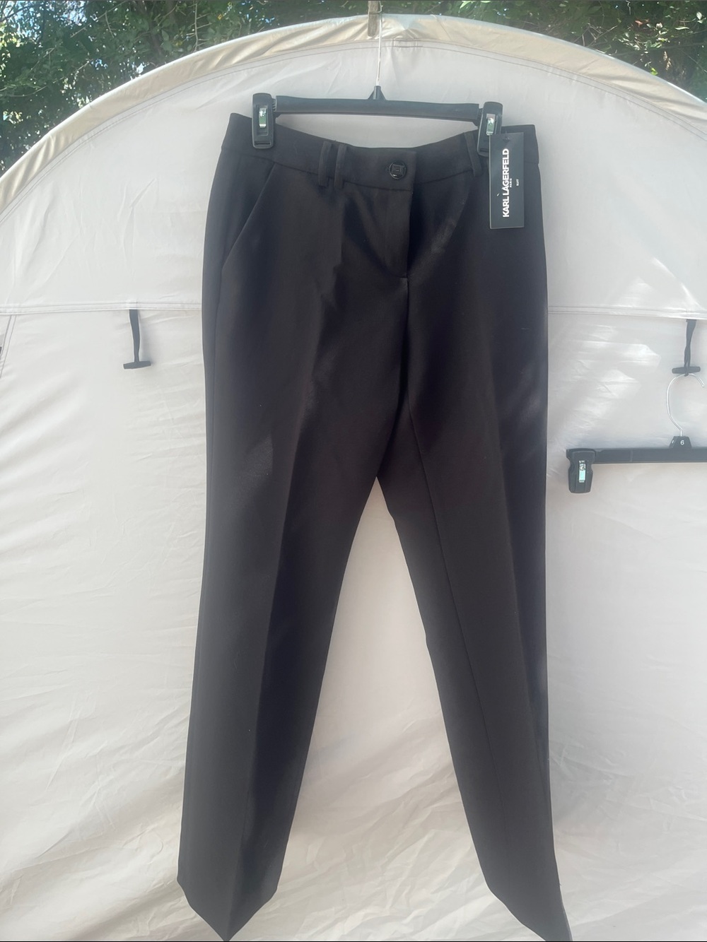 Karl Lagerfeld Black Women's Tailored Trousers with Front Pleat